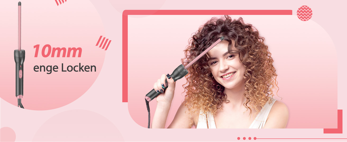 Набір для завивки та випрямлення волосся BESTOPE MIX 5-в-1 з насадками для великих та маленьких локонів, 10-32 мм, швидкий нагрів, 2 температурні режими, рожевий