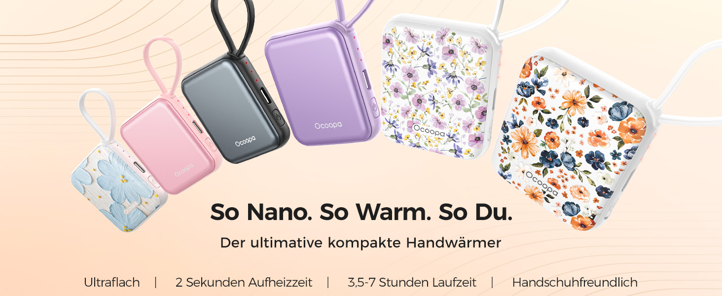 Електричні грілки для рук OCOOPA (2 шт.), 3 режими нагріву, 4000mAh, USB-зарядка, подарунок для жінок, для активного відпочинку
