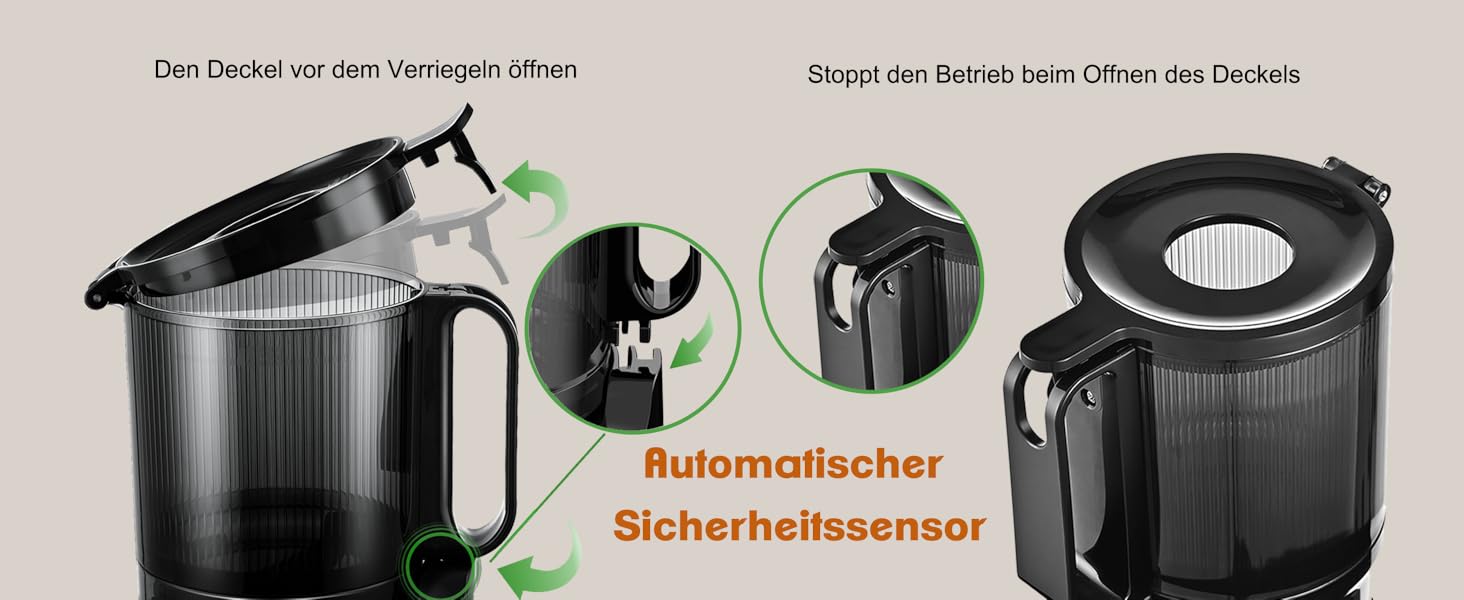 Електрична холодний соковичавниця Fretta Slow Juicer з нержавіючої сталі, 250W, з функцією реверсу, BPA Free