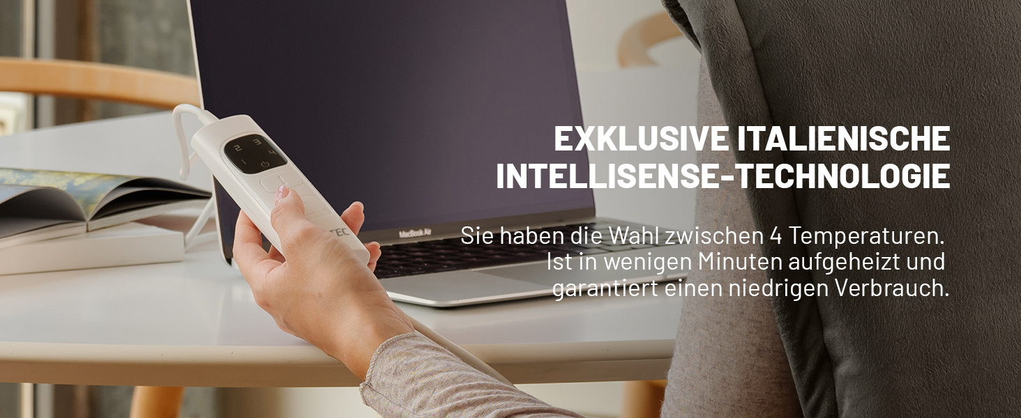 Грілка для шиї та плечей Imetec Intellisense - 47x52 см, 5 температур, електрозахист, антиалергенна тканина, машинне прання