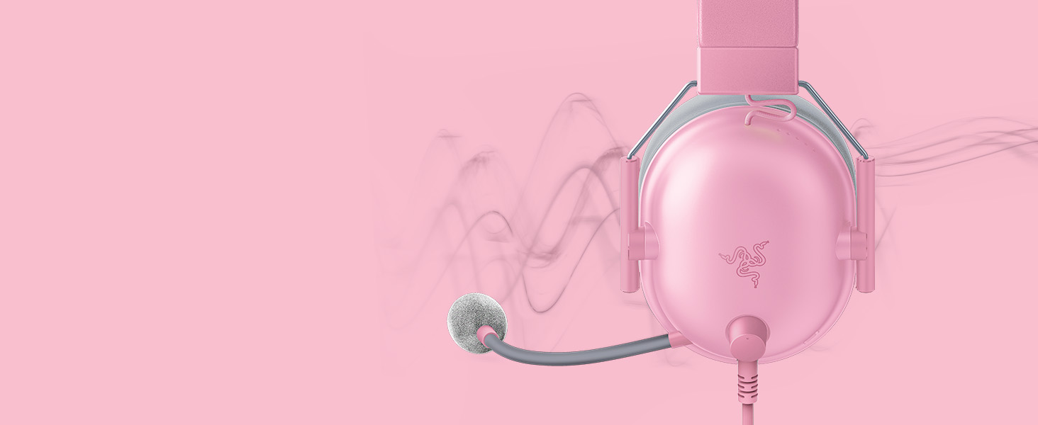 Ігрова гарнітура Razer BlackShark V2 X Quartz Pink — дротова навушники для кіберспорту, 7.1 Surround Sound, мікрофон Hyperclear, 50мм драйвери Triforce, рожева