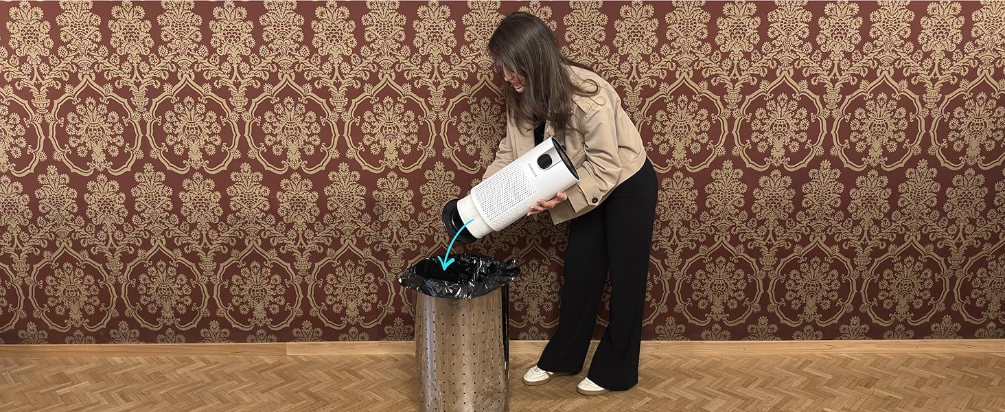 Очищувач повітря для алергіків з HEPA та вугільним фільтром, PM2.5 дисплей, автоматичний режим, для площі до 80 м², CADR 250м³/год — від пилку, пилу, шерсті тварин та диму