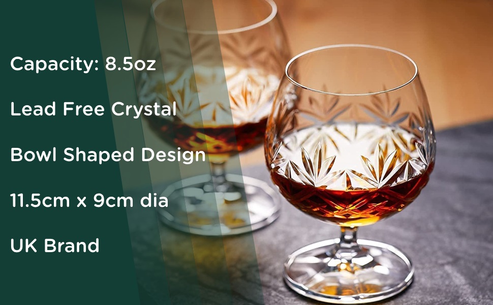 Склянка для коньяку/бренді Glenrigg 250 мл – без свинцю, з важким дном, подарункова упаковка, сніфтер для коньяку, віскі та насолоди