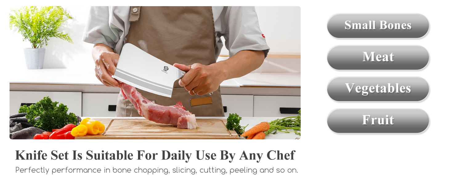 Набір ножів Wildmok 7 шт. з нержавіючої сталі, з ручками з пакавуду, для кухні