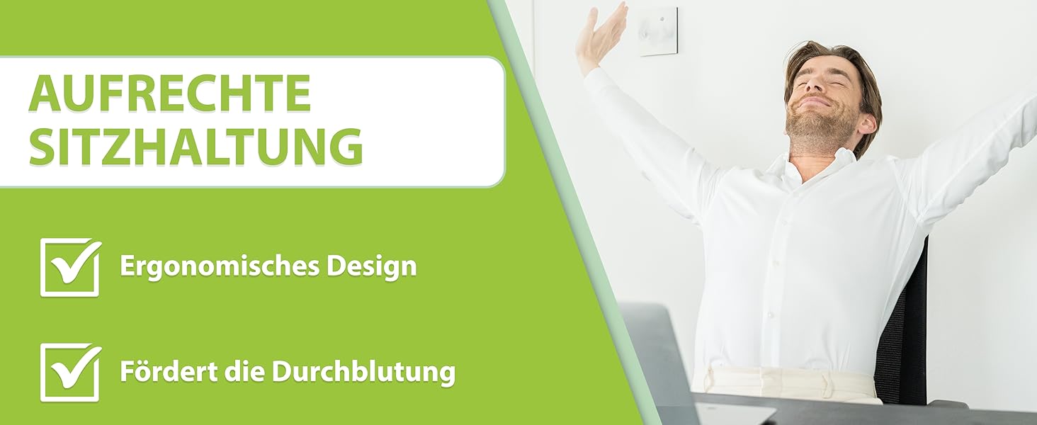 Ортопедична подушка-клинок Feela® для сидіння [3 ступені жорсткості] – ергономічна подушка для автомобіля та дивану, подушка-клинок для сидіння, чорна, м'яка (50-80 кг)