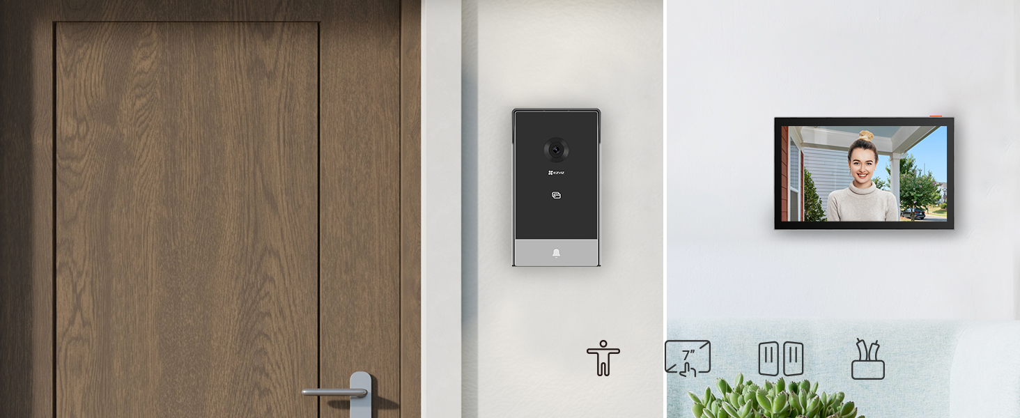 Відеодомофон EZVIZ CP5 сірий: WiFi, 7