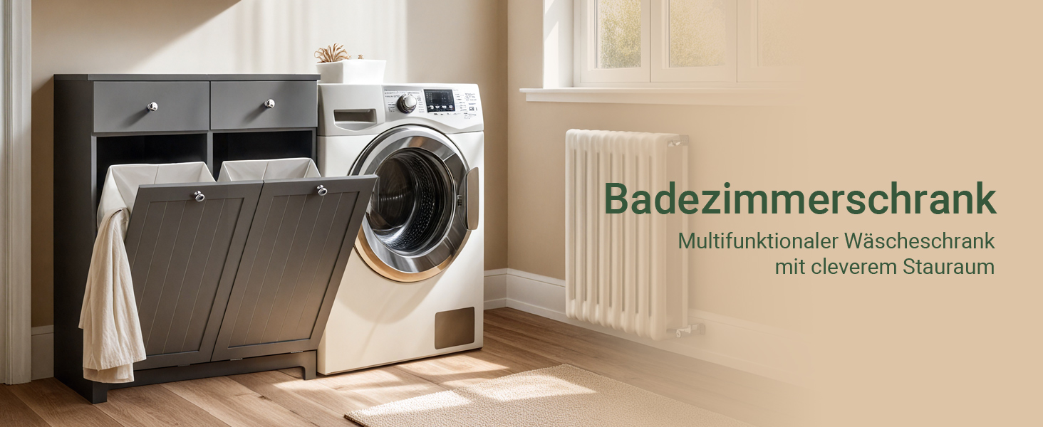 Шафа для ванної кімнати SoBuy з кошиком для білизни, вузька, висота 171 см, 6 полиць та 2 шухляди, білий колір, 60x37x171 см (BZR104-W)