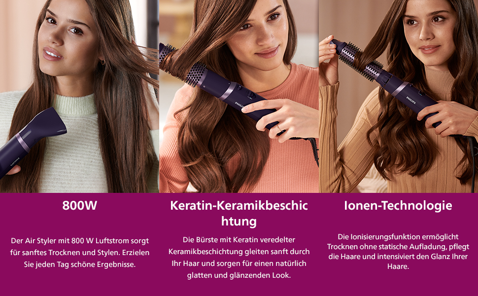 Philips AirStyler Serie 5000 BHA530/00 - Фен-стайлер з 5 насадками для укладки волосся