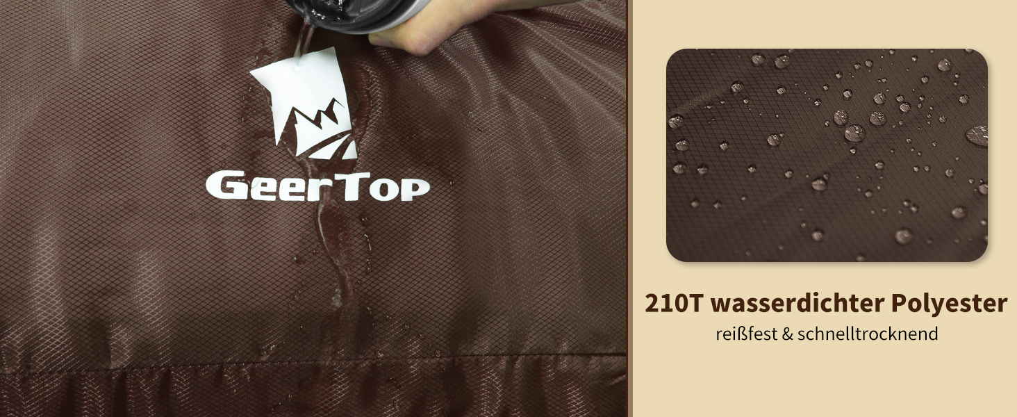Спальний мішок GEERTOP XXL на 4 сезони з фланелі, великого розміру (220x100 см) для дорослих, для кемпінгу, походів та подорожей (Коричневий)