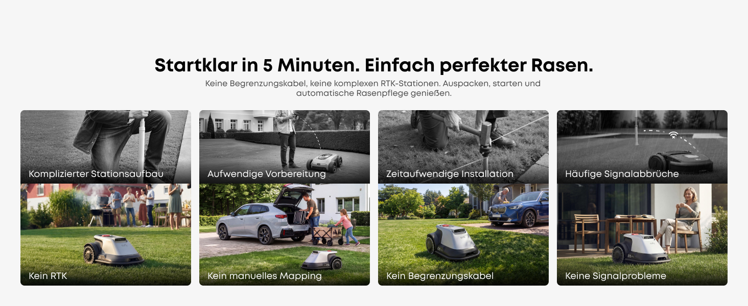 Робот-газонокосарка eufy E15 без дроту, до 800 м², TrueVision, навігація, уникнення перешкод, керування через додаток