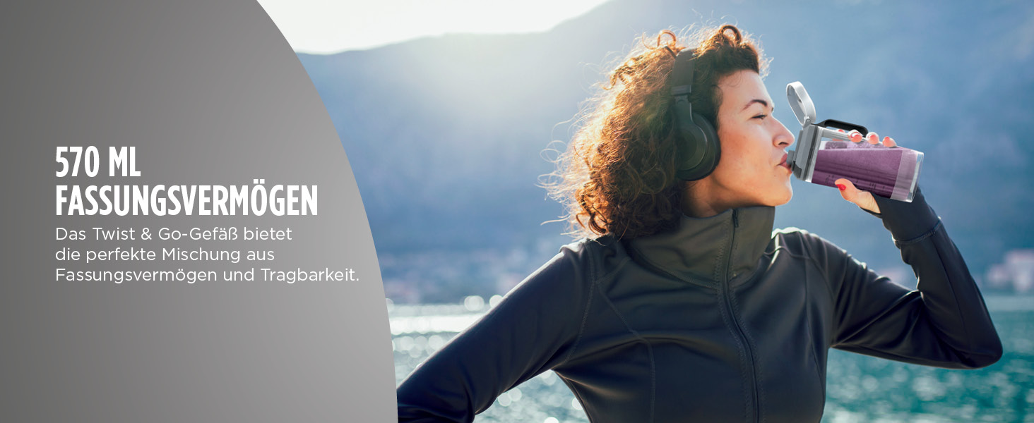 Портативний блендер Ninja Blast Max: 570 мл, акумулятор, чаша та кришка, 3 функції, для смузі та протеїнових коктейлів, сірий BC251EUGY