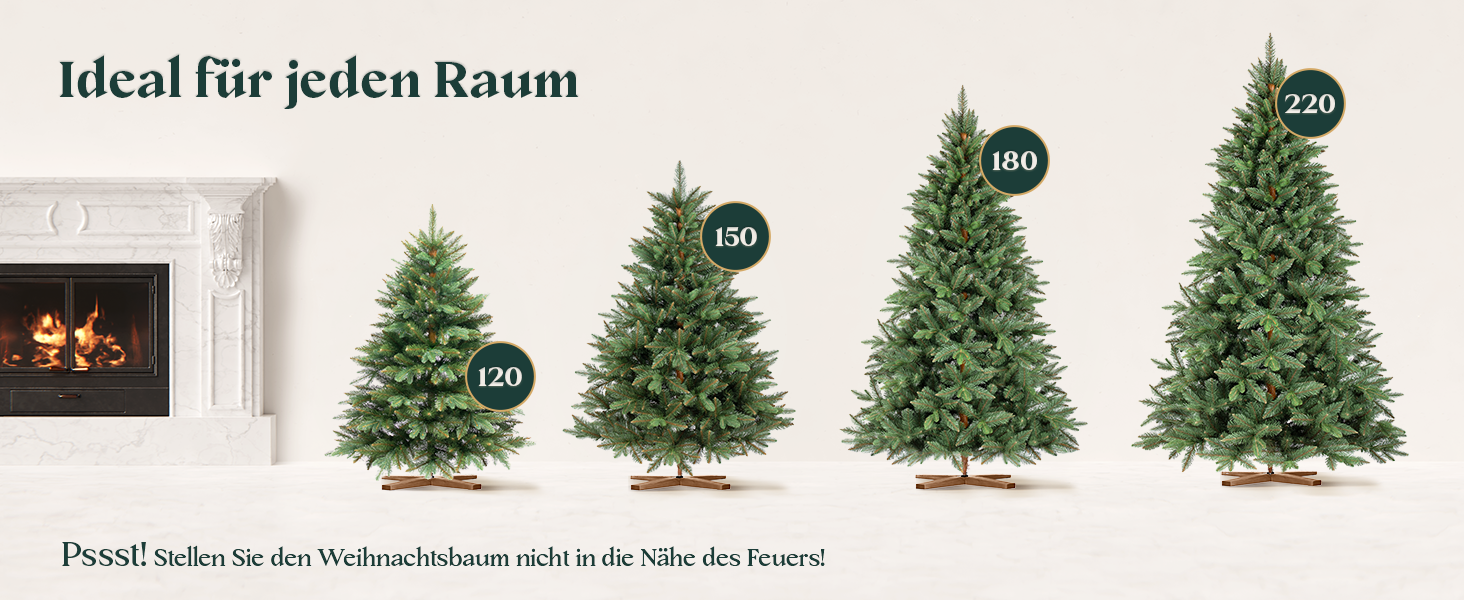 Штучна ялинка FAIRYTREES Nordmann Premium 220 см, білий засніжений сосновий колір, PVC, з натуральними шишками та дерев'яною підставкою