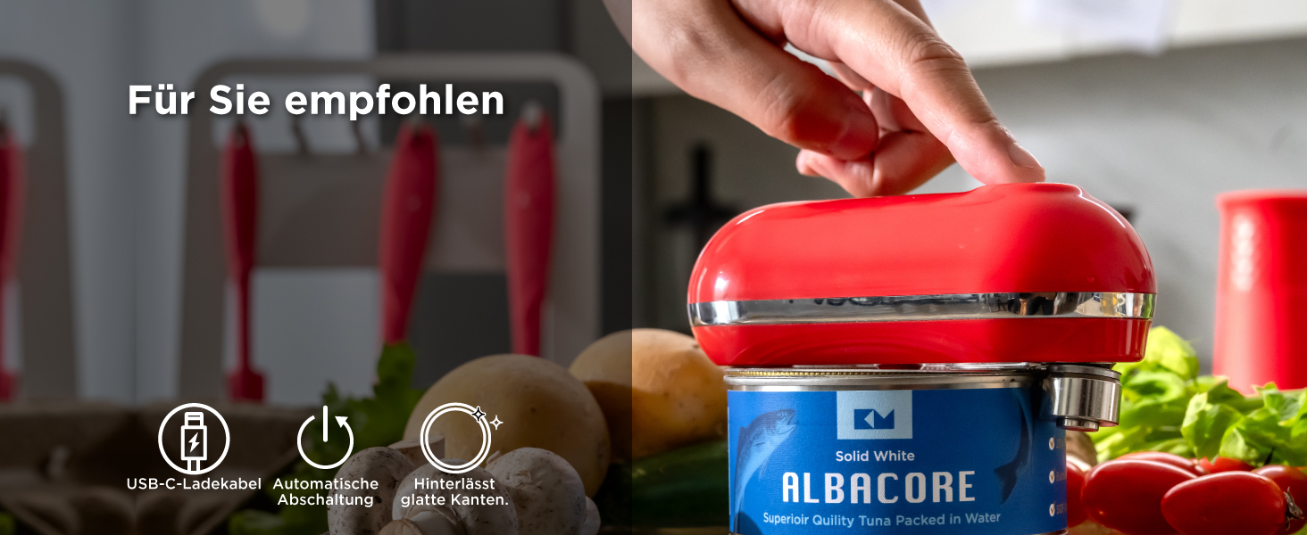 Електричний відкривач консерв Kitchen Mama 2.0: автоматичний, бездротовий, з гладкою кромкою, для безпечного відкривання, працює від батарейок (мармуровий чорний)