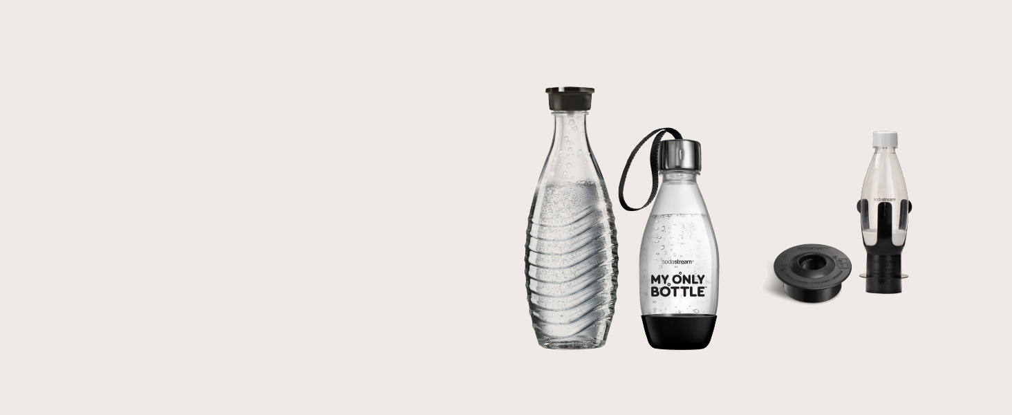 Сифон для води SodaStream Duo Family Pack: з CO2-циліндром, 2 скляними та 2 пластиковими пляшками по 1л (придатні для ПММ), білий, висота 44 см