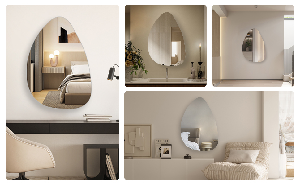 Дзеркало для ванної кімнати Spiegel Schwarz 40x60 см з металевим каркасом, прямокутне, для ванної, вітальні, спальні, гостьового туалету