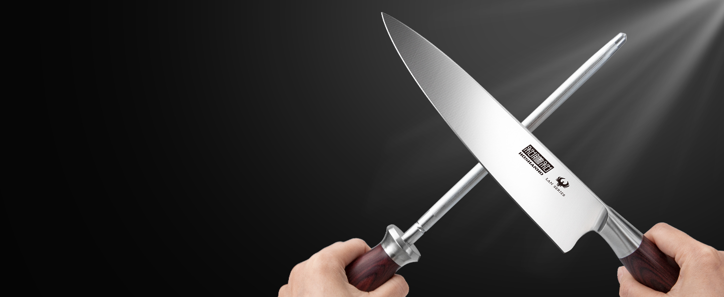 Набір ножів HOSHANHO 18 предметів з дерев'яним блоком, кухонний набір ножів з професійними лезами з високоякісної нержавіючої сталі