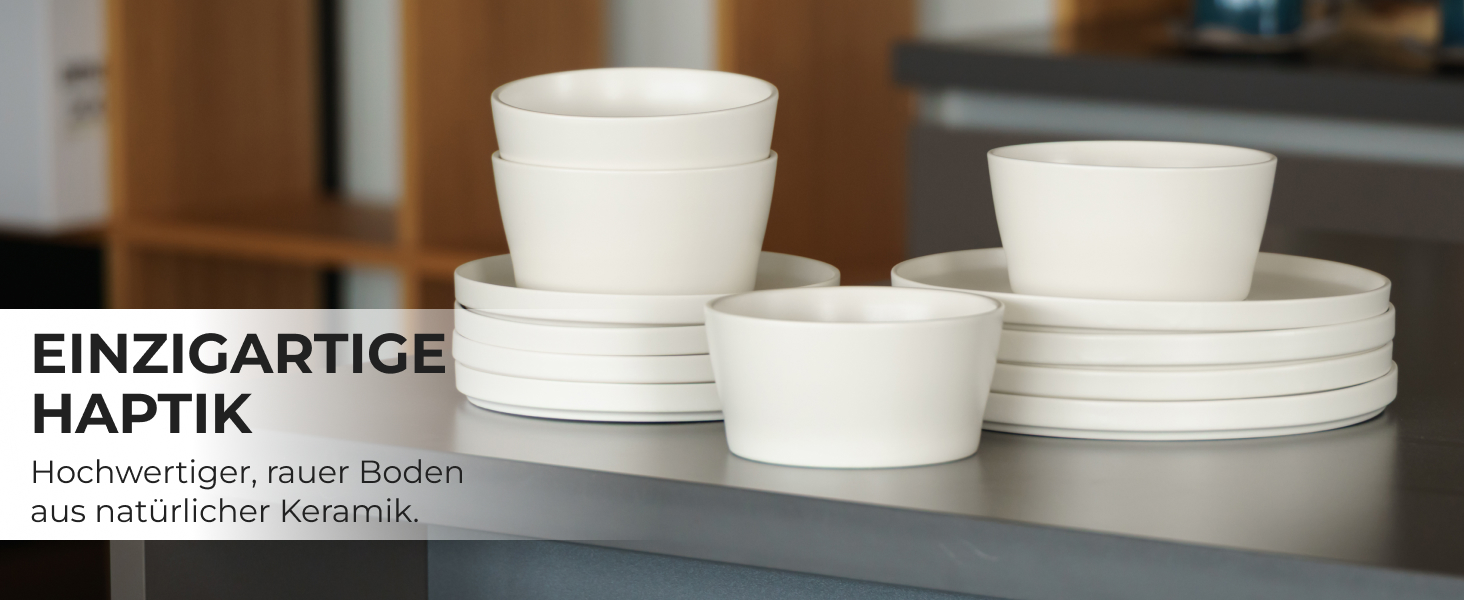 Набір посуду Miamio для 8 осіб (24 шт.) з кераміки, сучасний дизайн, безпечний для миття в посудомийній машині та використання в мікрохвильовій печі, білий, преміум-якість