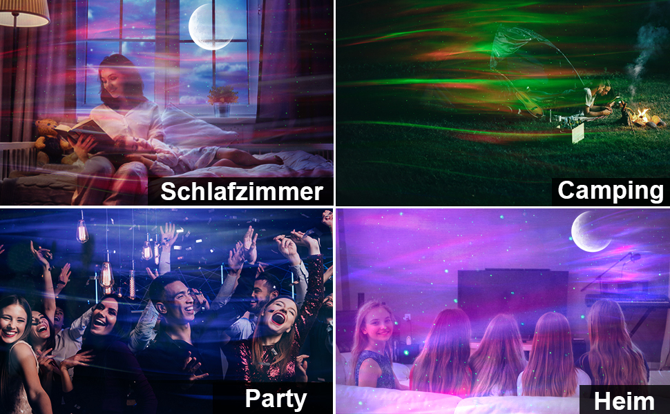 Проєктор зоряного неба Cadrim Sternenhimmel з пультом ДУ, LED лампа північного сяйва для вечірок, Різдва, Хелловіну, подарунок