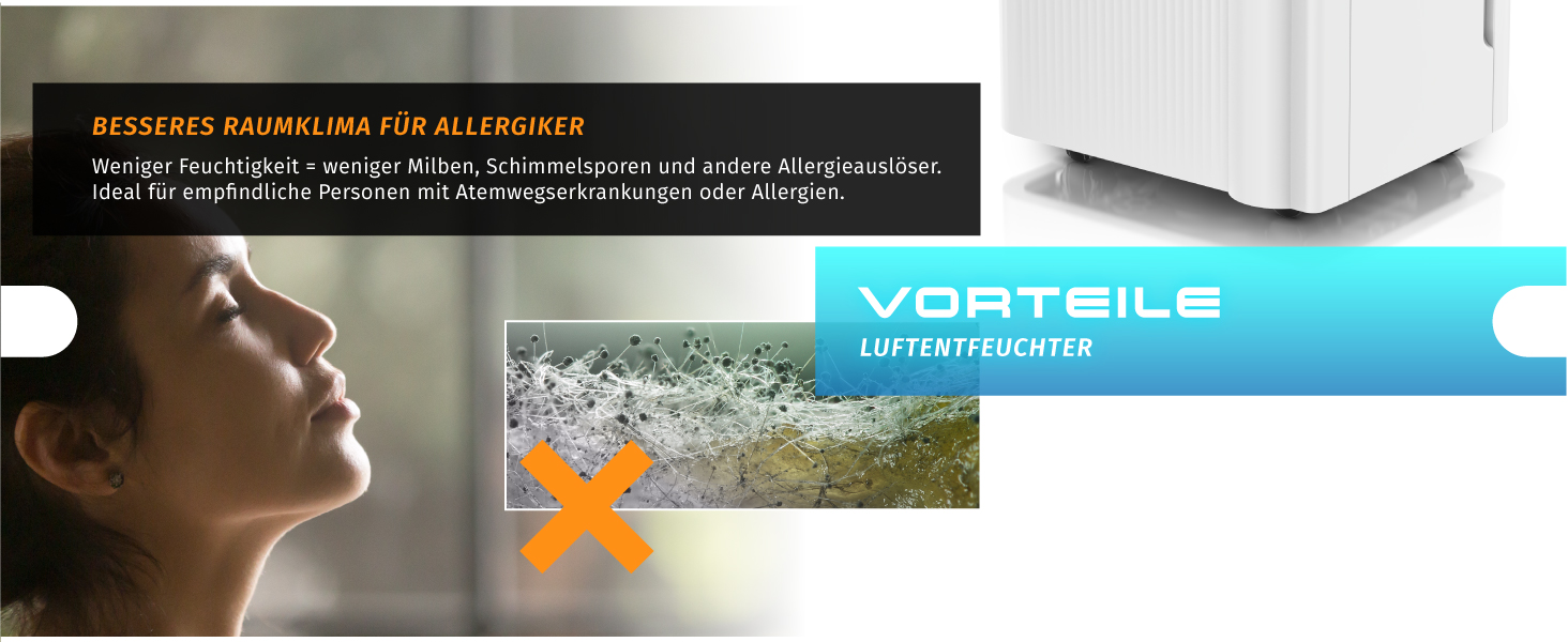 Електричний осушувач повітря Brandson з компресором, 12 літрів, Wi-Fi, з таймером, функцією відтавання, білий