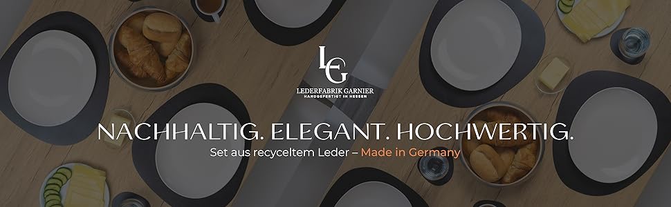 Набори серветок для столу, 4 шт. – екологічні, стійкі та нековзні – преміум шкіра, Made in Germany (Modern, Bison)