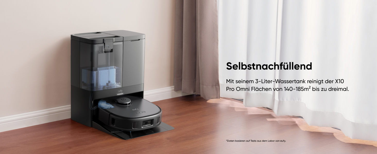 Робот-пилосос Eufy X10 Pro Omni з функцією миття та авто-дозаправкою, 8000Pa, 2 мопи з автомийкою та сушінням (відновлений)