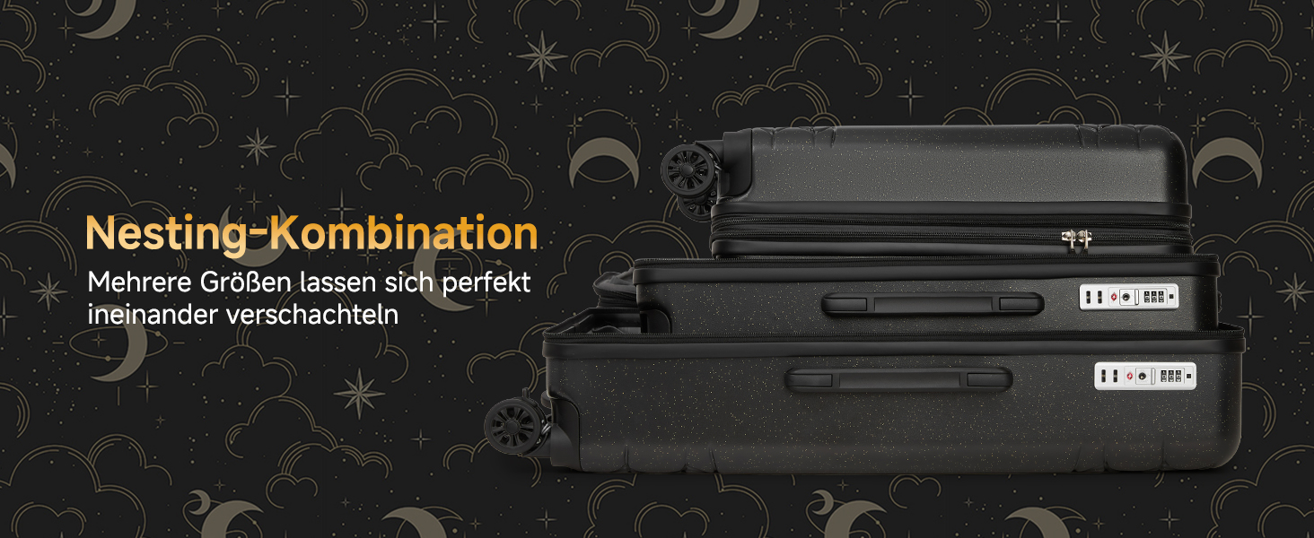 Набір валіз Sea Choice 3 шт. з жорстким корпусом, розширюваний, легкий, з TSA замком, бежевий