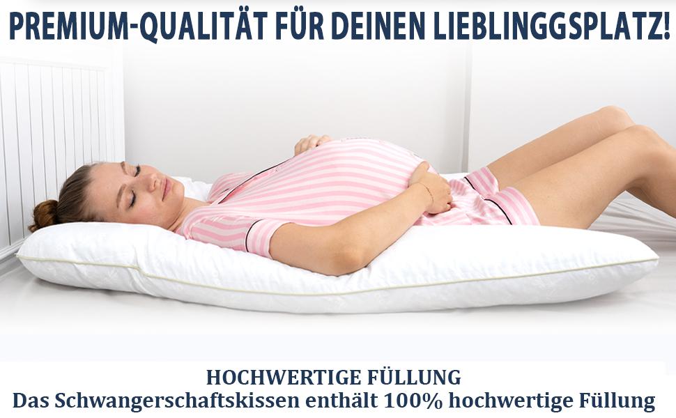 Ортопедична подушка U-подібної форми Schlafweich для сну на боці - подушка для вагітних та годування з бамбука, гіпоалергенна, для підтримки голови, шиї, спини та стегон