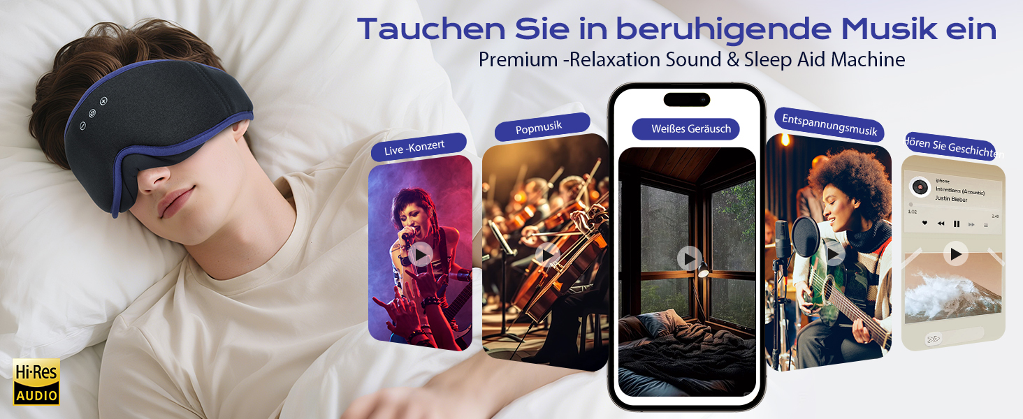 Маска для сну LC-Dolida 3D Bluetooth з навушниками для жінок та чоловіків, повна світлоблокада та комфорт на всю ніч. М'яка маска для сну з навушниками, ідеальна для подорожей та сну в ліжку (Блакитна)