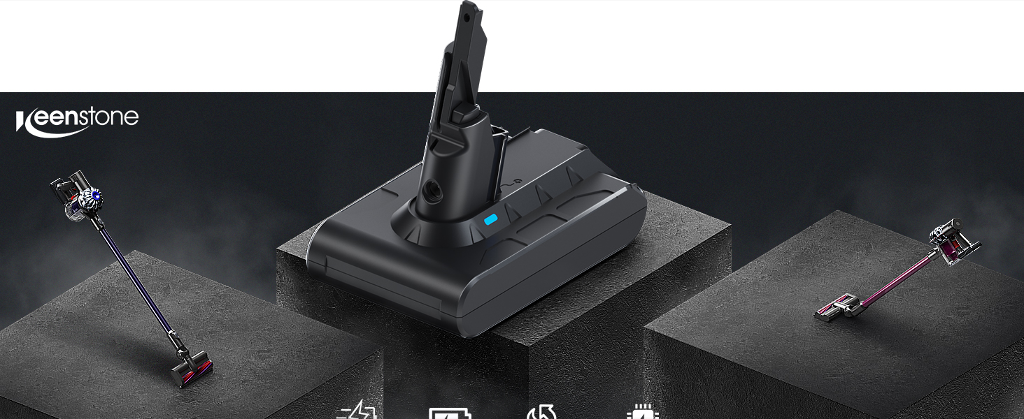 Акумулятор Keenstone V8 8000mAh для пилососа Dyson SV10 V8 Absolute, Animal, Motorhead, Fluffy, Slim, Total Clean, Extra + 3 фільтри