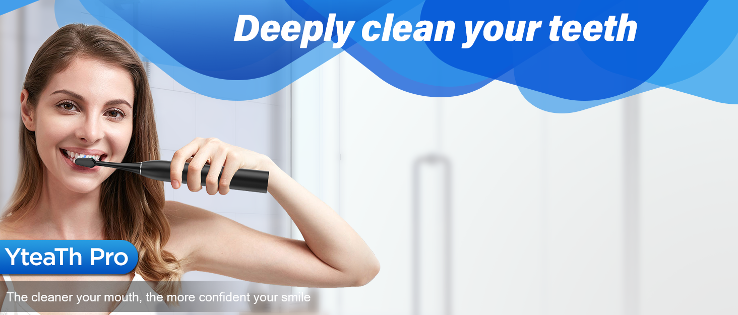 Електрична зубна щітка зі звуковими вібраціями, 8 насадок, 5 режимів, таймер, акумулятор 120 днів, для дорослих, чорний колір, заряджна станція