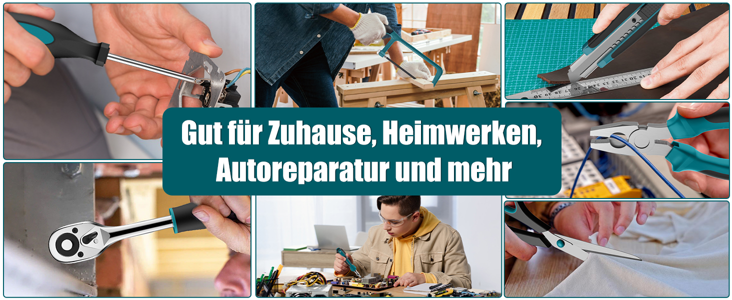 Набір інструментів Sundpey 257 предметів у кейсі: набір гайкових ключів, викруток, шестигранників, плоскогубців (синій)