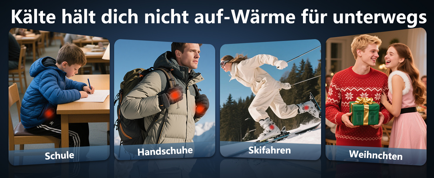 Електричні грілки для рук DDKJ - 2 шт. з LED-дисплеєм, 3 режими нагріву, перезаряджаються, для дітей, чоловіків, жінок. Компактні, багаторазові, білий та чорний колір