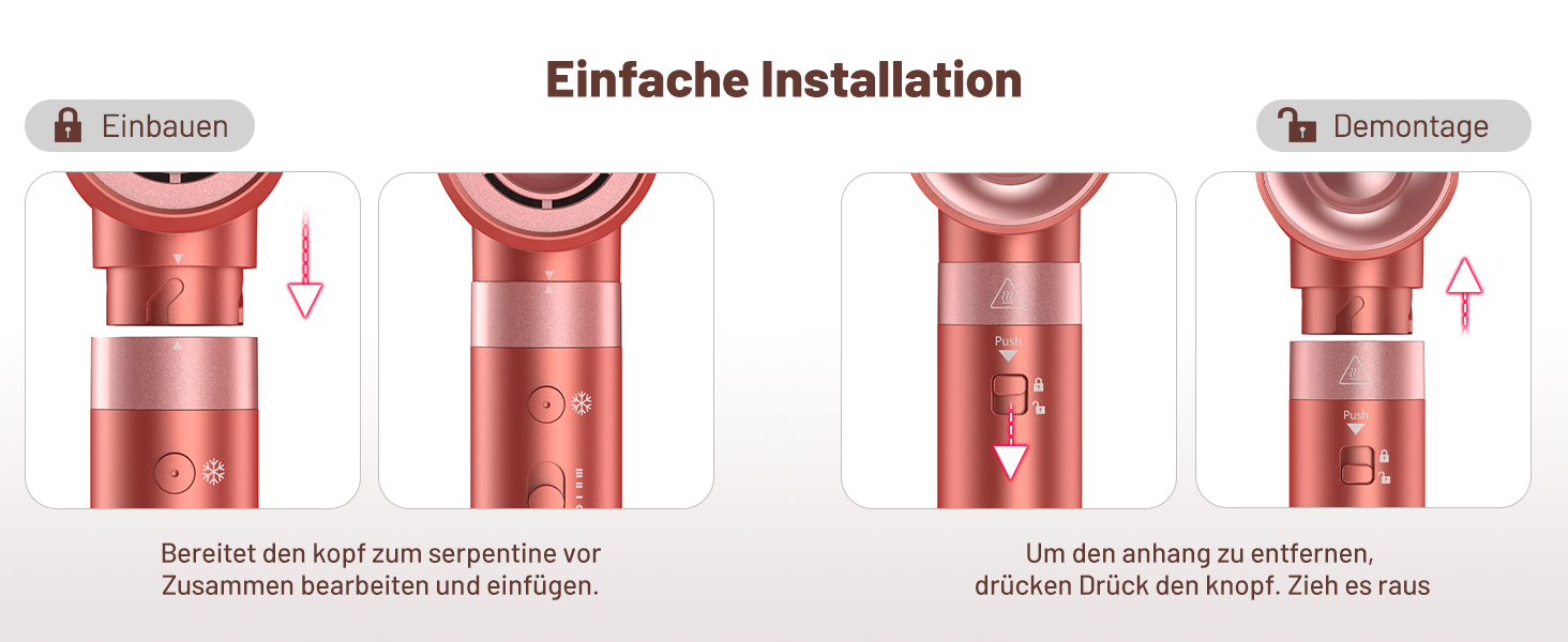 HITTIONA 5-в-1 Airstyler + Фен-щітка для волосся з іонізацією 110 000 об/хв, Автоматичний локон, Без термопошкоджень, Швидке сушіння та об'єм, Професійний стайлер для всіх типів волосся + Чохол для подорожей, Колір: Вишнево-червоний