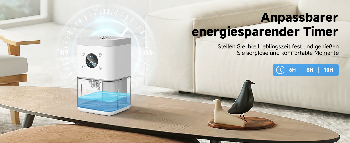 Електричний осушувач повітря 1800 мл, тихий, з функцією автоматичного відтавання, очищення повітря та захист від вологи, для спальні/ванної кімнати - білий