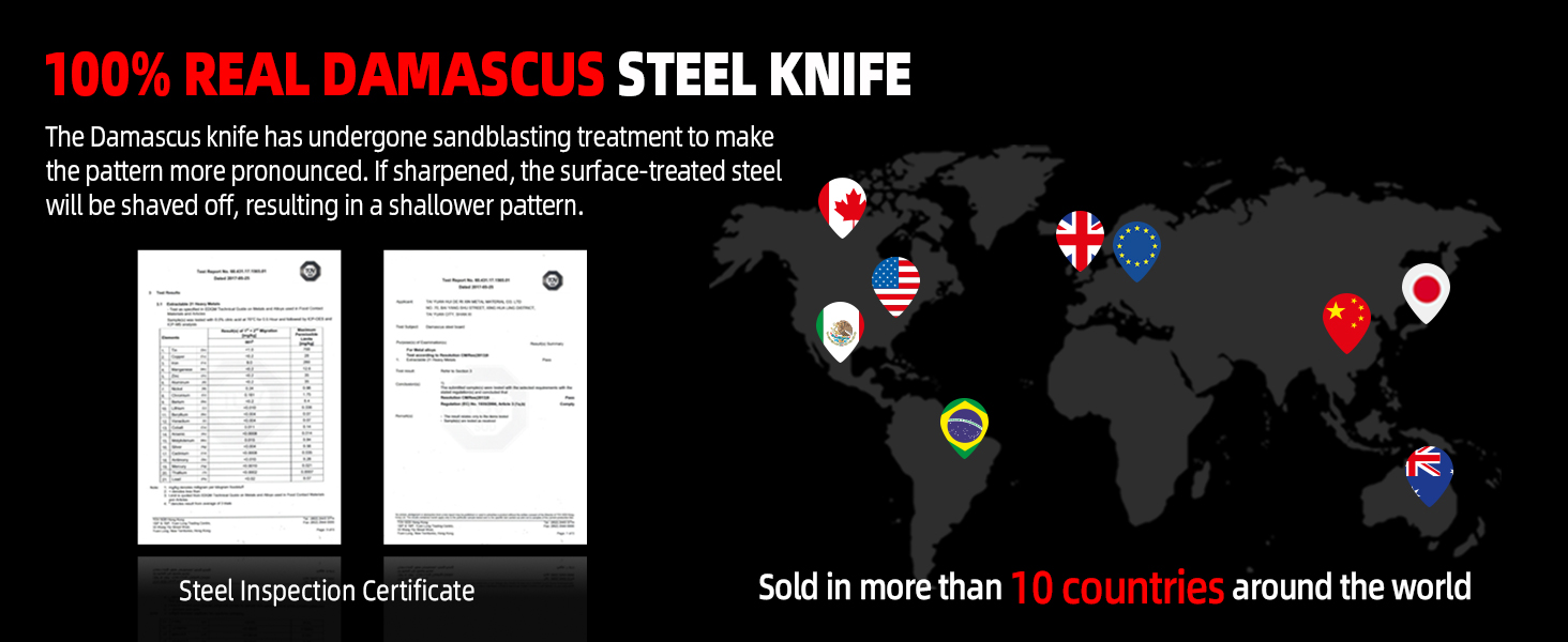 Ніж Sunnecko Дамаск - кухонний ніж. Гострі ножі з дамаської сталі. Азіатський універсальний кухонний ніж для дому та кухні з ергономічною ручкою (ніж для стейка)