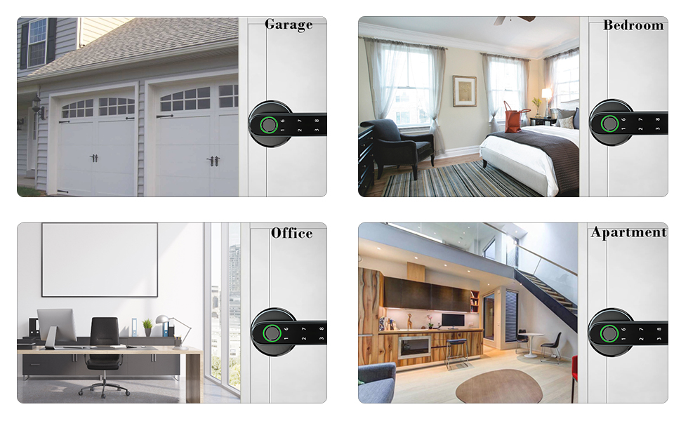 Розумний замок з відбитком пальця Smart 5-в-1: App-керування, відбиток пальця, IC-карта, пароль, запасний ключ. Електронний цифровий замок для дверей. Підходить для розумних дверей срібного кольору.