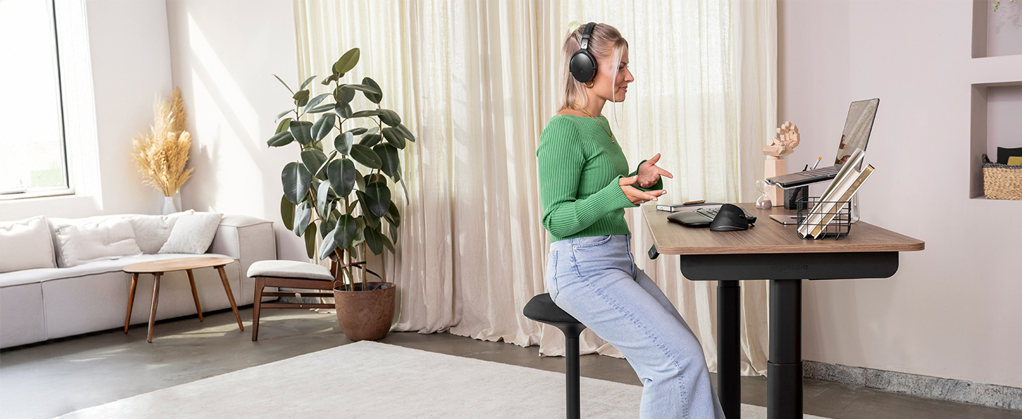 Ерготопія Десктопія Вone – Регульований стіл, Електричне підйомне шасі, Чорний, 7 років гарантії, TÜV-сертифікований