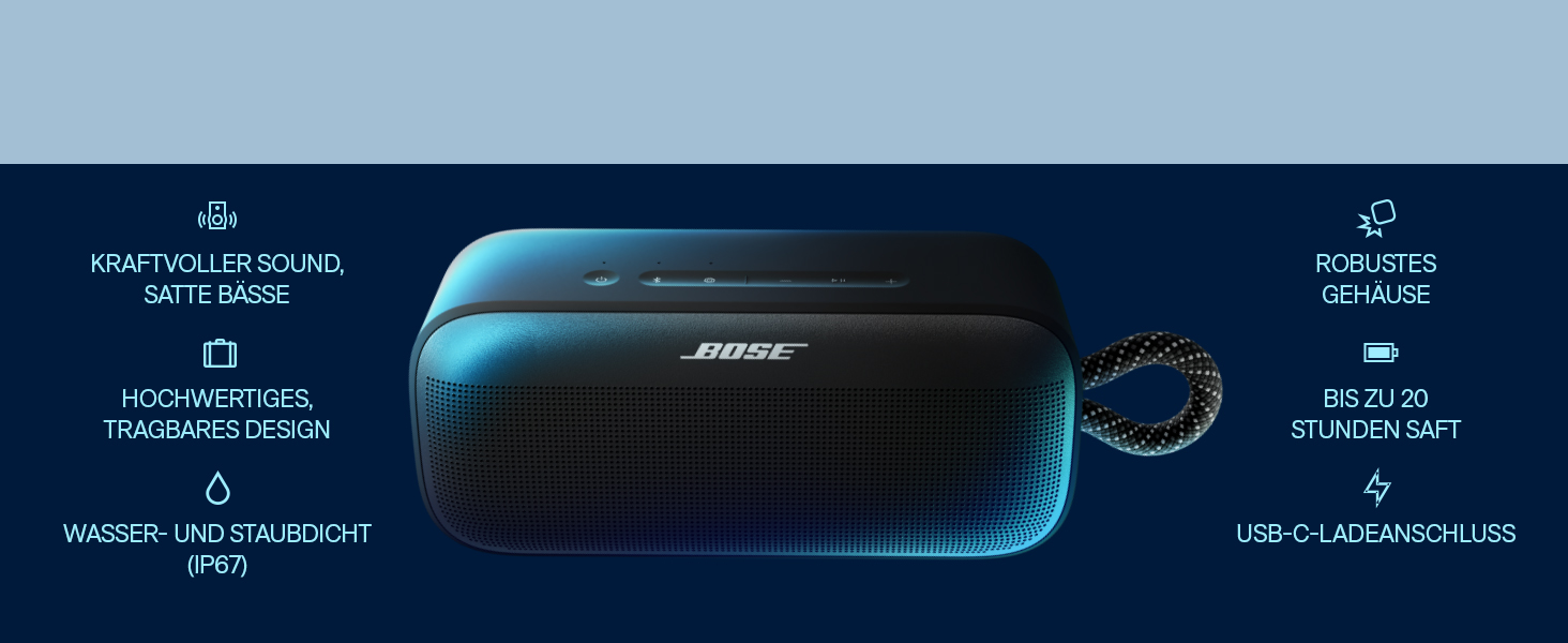Портативна Bluetooth-колонка Bose SoundLink Plus, чорна - до 20 годин роботи від акумулятора