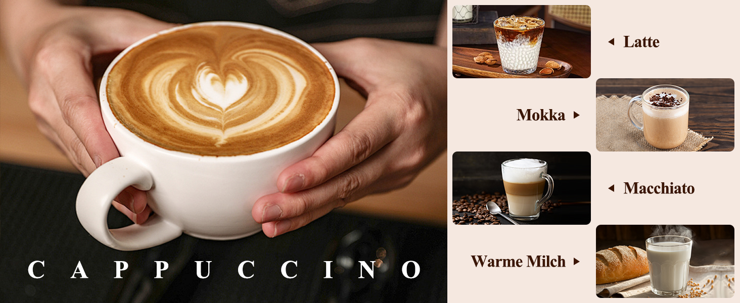 Електричний піноутворювач молока 5-в-1: автоматичний, великий об'єм, для капучино, лате, гарячого шоколаду, миється в посудомийній машині (350мл)