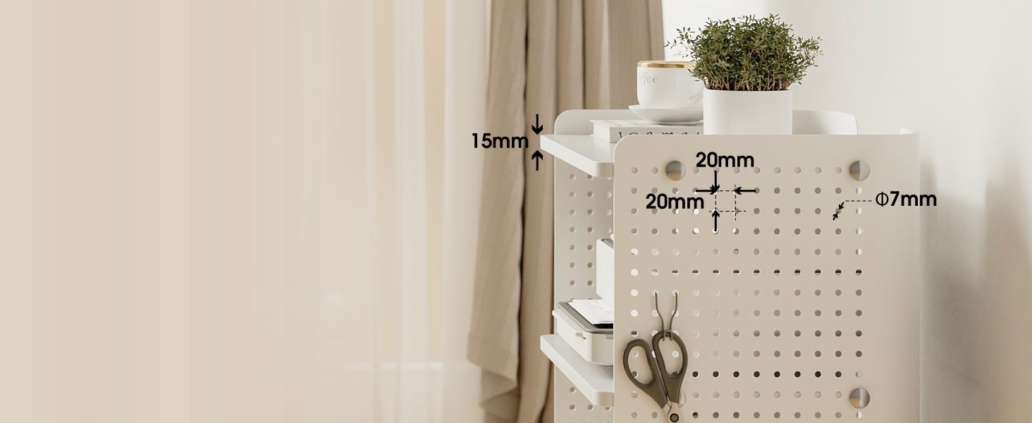 Стіл для принтера Fenge на колесах з органайзером, 3 яруси, білий (45.3x33.5x53.5 см)