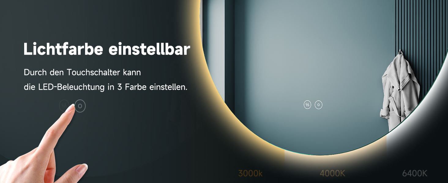 Дзеркало для ванної кімнати SONNI LED з підсвічуванням 80x60 см, біле