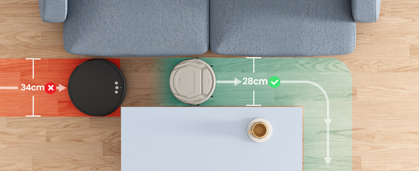 Робот-пилосос LEFANT M210P: потужність 2200 Pa, тиха робота 55dB, Wi-Fi, Bluetooth, Alexa, керування через додаток, час роботи 120 хвилин, для шерсті тварин та твердих поверхонь. Модель M210C