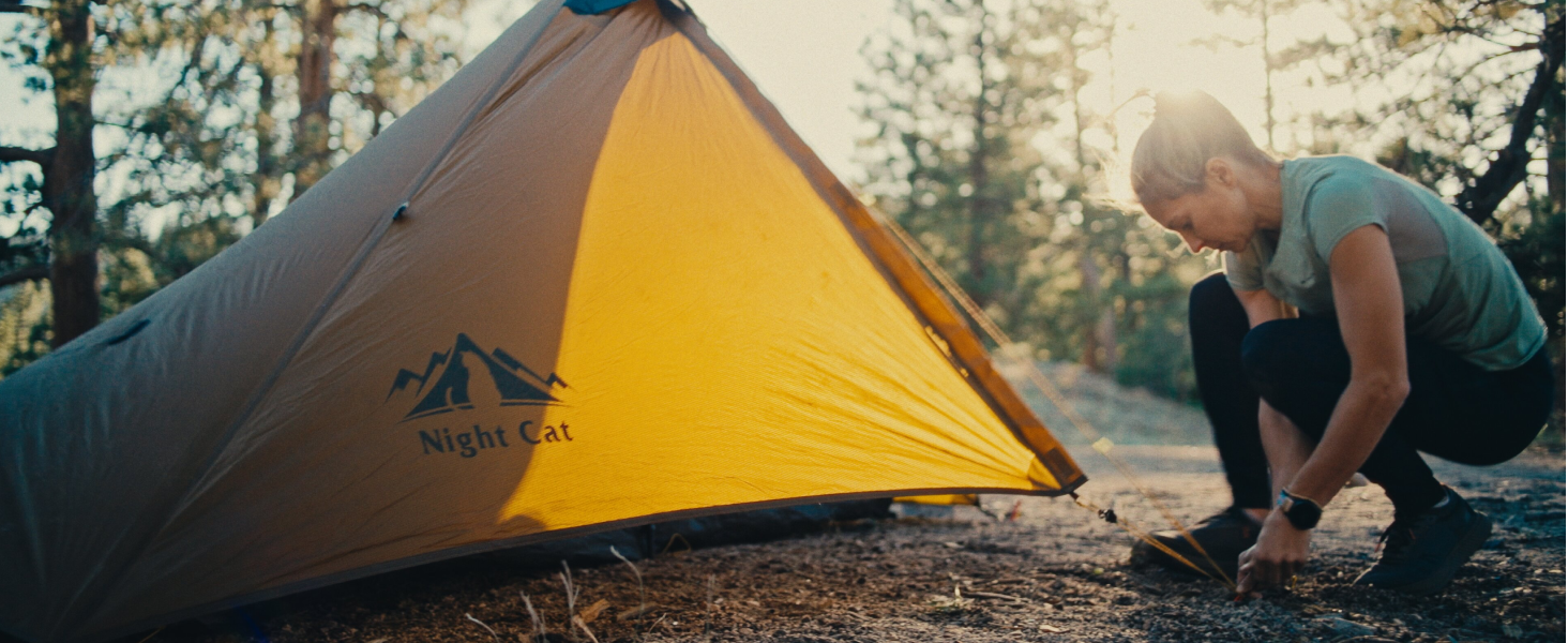 Намет Night Cat 1 Mann Ultraleicht Khaki: Водонепроникний намет для велотуризму, трекінгу та кемпінгу на 1 особу