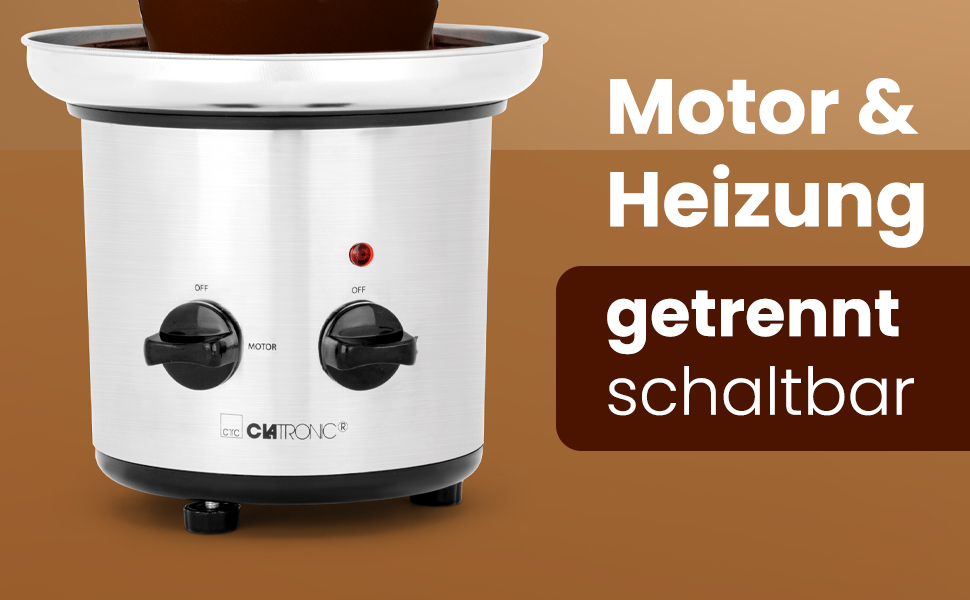 Шоколадний фонтан Clatronic® SKB 3248 з функцією плавлення | для фруктів та випічки | легко чистити