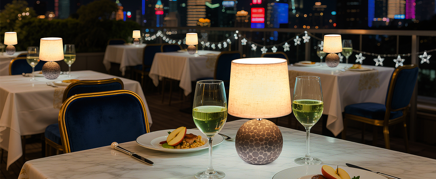 EGOBASIC LED-лампа настільна керамічна акумуляторна з пультом, бездротова, з таймером, регульована яскравість, 12 кольорів RGB, для вітальні, спальні, їдальні (вінтажний цоколь)