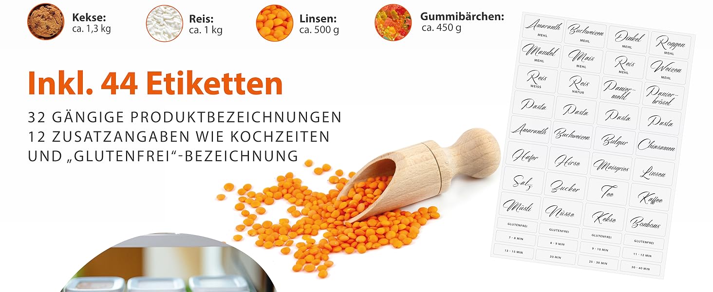 Набір контейнерів для зберігання продуктів [12 шт] Anthrazit, сірий - Складні, економія місця, 6x1000 мл