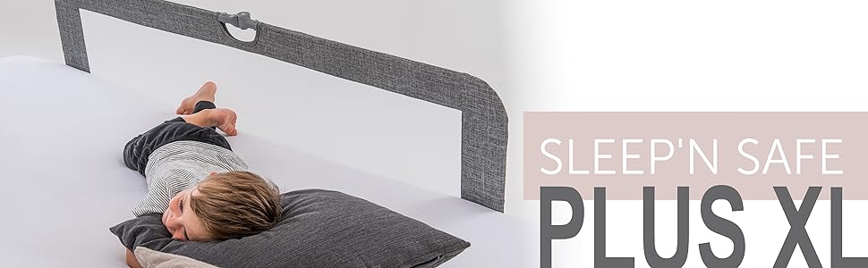 Захисний бортик для ліжка Hauck Sleep N Safe Plus XL (Сірий Меланж) для дітей від 18 міс. до 5 років, 150x50x44 см, складаний, портативний