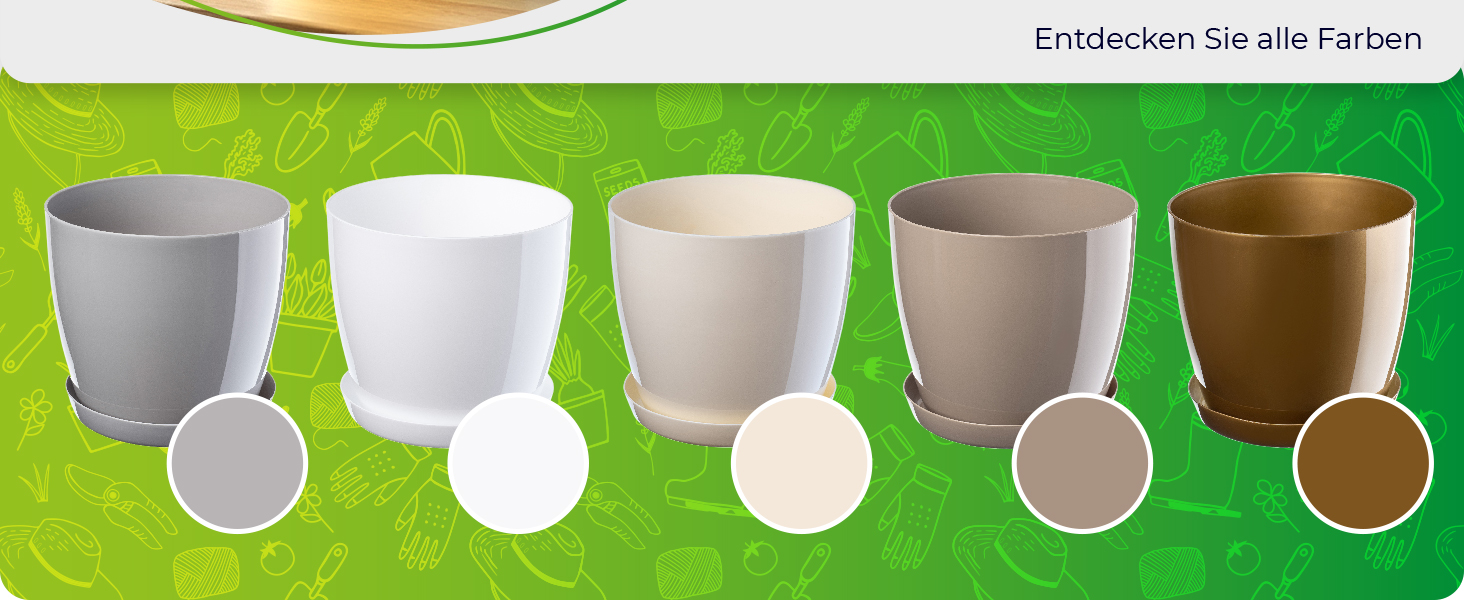 Набір горщиків для квітів KADAX (3 шт., 20 см, бежевий) – пластикові горщики для дому, підвіконня, кімнатних рослин та трав