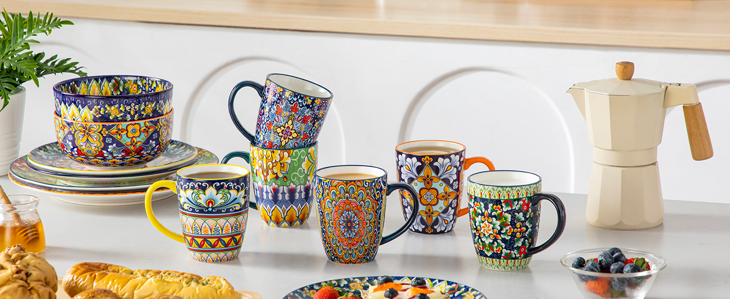 Набір кавових чашок Vancasso 6 шт. SIMI, 360 мл, порцеляна, чайний сервіз на 6 осіб