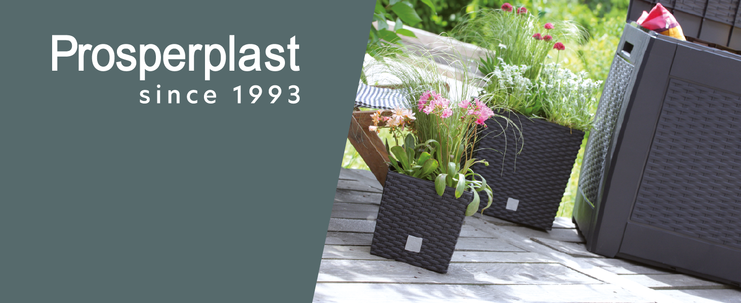 Квадратний горщик для квітів Prosperplast Rato, антрацит, 64 л, 39x39x40,5 см